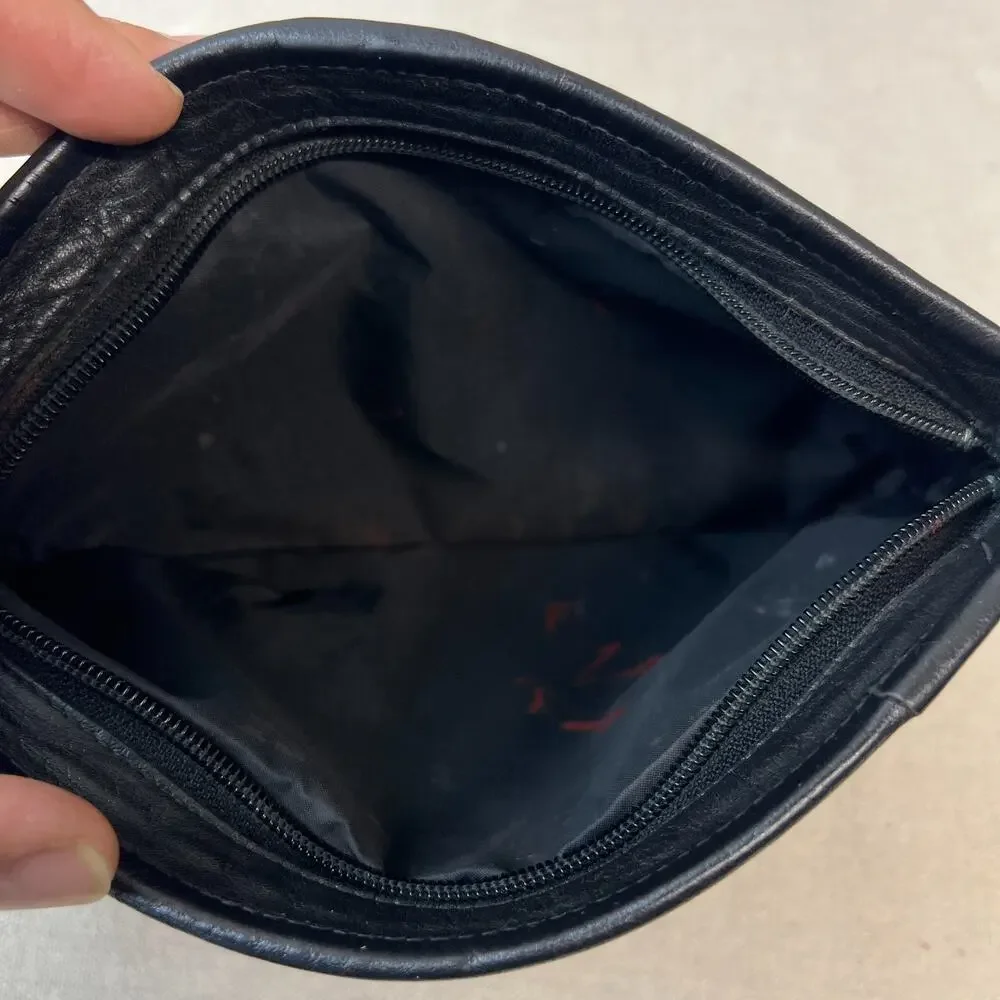 Phillippe Vintage Soft Black Leather Clutch Bag 1970's